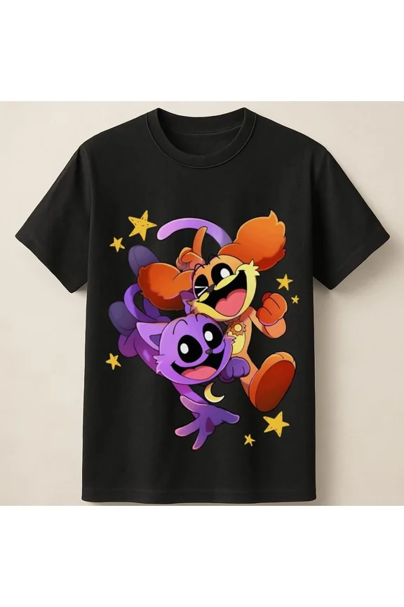 Unisex T-Shirt Mao Mao and Badgerclops Happy Star Jump