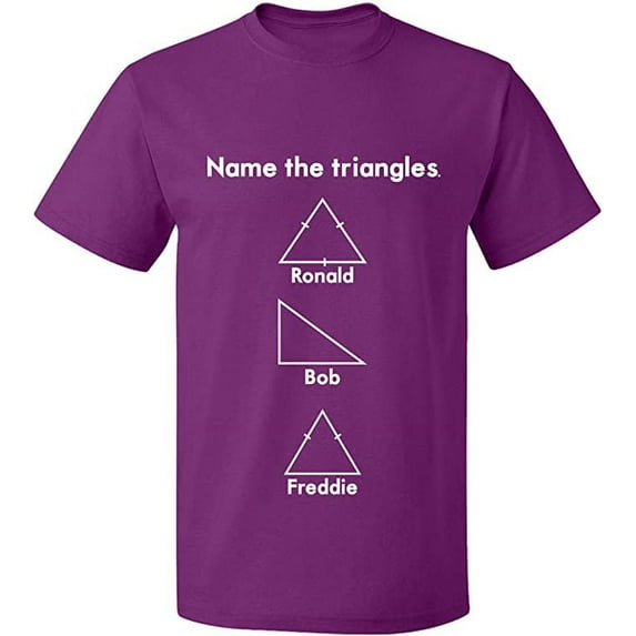 Unisex T-Shirt, Name The Triangle Ronald, Slim Fit, Short Sleeve Sweater - Purple Small