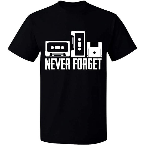 Unisex T-Shirt, Never Forget, Slim Fit, Short Sleeve Sweater - Black Small