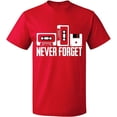 thumbnail image 1 of Unisex T-Shirt, Never Forget, Slim Fit, Short Sleeve Sweater - Red 2X-Large, 1 of 2