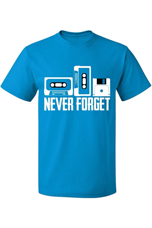 Unisex T-Shirt, Never Forget, Slim Fit, Short Sleeve Sweater - Sapphire Medium