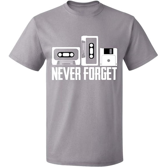Unisex T-Shirt, Never Forget, Slim Fit, Short Sleeve Sweater - Sport Grey Medium