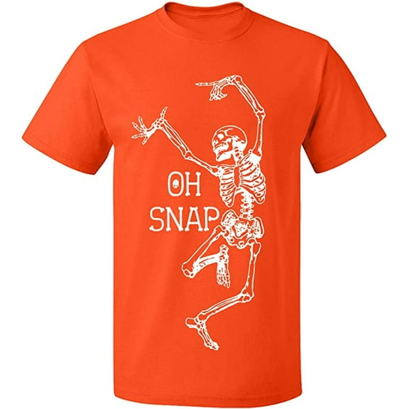 Unisex T-Shirt, Oh Snap, Slim Fit, Short Sleeve Sweater - Orange X-Large