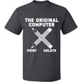 thumbnail image 1 of Unisex T-Shirt, Original Computer Print, Slim Fit, Short Sleeve Sweater - Charcoal 3X-Large, 1 of 2