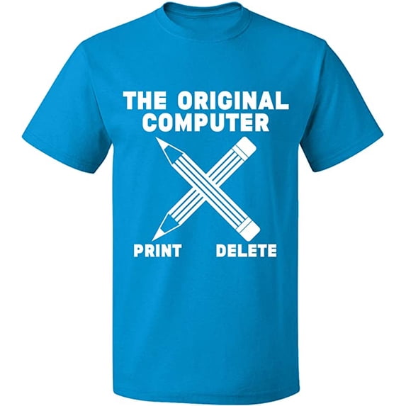Unisex T-Shirt, Original Computer Print, Slim Fit, Short Sleeve Sweater - Sapphire 3X-Large