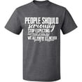 thumbnail image 1 of Unisex T-Shirt, People Should Seriously Expecting, Slim Fit, Short Sleeve Sweater - Graphite Heather X-Large, 1 of 2