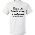 thumbnail image 1 of Unisex T-Shirt, People Tolerate Me, Slim Fit, Short Sleeve Sweater - White 3X-Large, 1 of 2