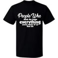 thumbnail image 1 of Unisex T-Shirt, People Who Know Everything, Slim Fit, Short Sleeve Sweater - Black Small, 1 of 2