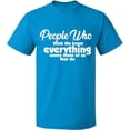 thumbnail image 1 of Unisex T-Shirt, People Who Know Everything, Slim Fit, Short Sleeve Sweater - Sapphire Large, 1 of 2