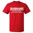thumbnail image 1 of Unisex T-Shirt, Sarcasm Defense Against Stupidity, Slim Fit, Short Sleeve Sweater - Red Medium, 1 of 2