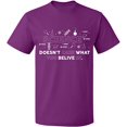 thumbnail image 1 of Unisex T-Shirt, Science Doesn’t Care, Slim Fit, Short Sleeve Sweater - Purple 3X-Large, 1 of 2