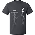 thumbnail image 1 of Unisex T-Shirt, Stop You're Under a Rest, Slim Fit, Short Sleeve Sweater - Charcoal Small, 1 of 2