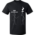 thumbnail image 1 of Unisex T-Shirt, Stop You're Under a Rest, Slim Fit, Short Sleeve Sweater - Dark Heather Small, 1 of 2