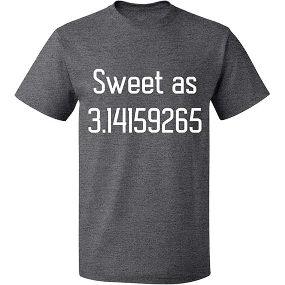 Unisex T-Shirt, Sweet As Pi, Slim Fit, Short Sleeve Sweater - Graphite Heather 2X-Large