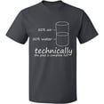 thumbnail image 1 of Unisex T-Shirt, Technically The Glass is Full, Slim Fit, Short Sleeve Sweater - Charcoal 2X-Large, 1 of 2