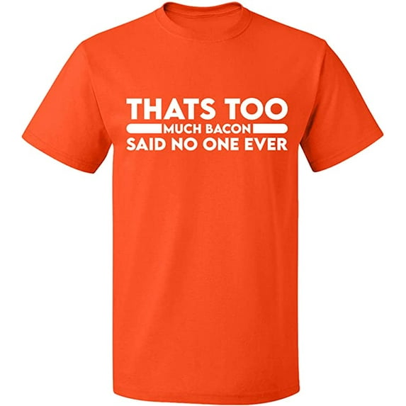 Unisex T-Shirt, Thats Too Much Bacon, Slim Fit, Short Sleeve Sweater - Purple Small
