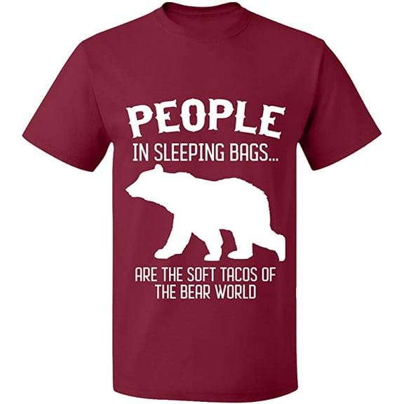 Unisex T-Shirt, The Bear World, Slim Fit, Short Sleeve Sweater - Maroon Medium