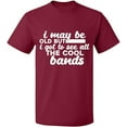 thumbnail image 1 of Unisex T-Shirt, The Cool Bands, Slim Fit, Short Sleeve Sweater - Maroon Small, 1 of 2