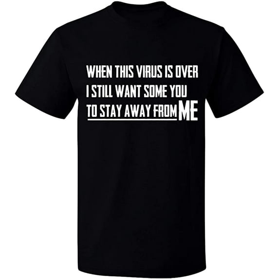 Unisex T-Shirt, To Stay Away From Me, Slim Fit, Short Sleeve Sweater - Black Small