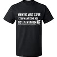 thumbnail image 1 of Unisex T-Shirt, To Stay Away From Me, Slim Fit, Short Sleeve Sweater - Dark Heather 2X-Large, 1 of 2