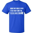 thumbnail image 1 of Unisex T-Shirt, To Stay Away From Me, Slim Fit, Short Sleeve Sweater - Royal Blue X-Large, 1 of 2