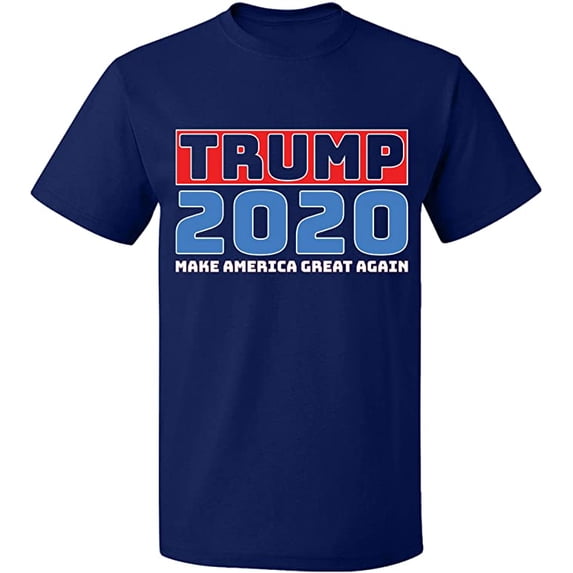 Unisex T-Shirt, Trump 2020, Slim Fit, Short Sleeve Sweater - Navy Blue 3X-Large