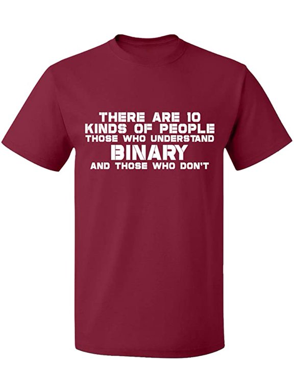 Unisex T-Shirt, Understand Binary Math, Slim Fit, Short Sleeve Sweater - Maroon Large