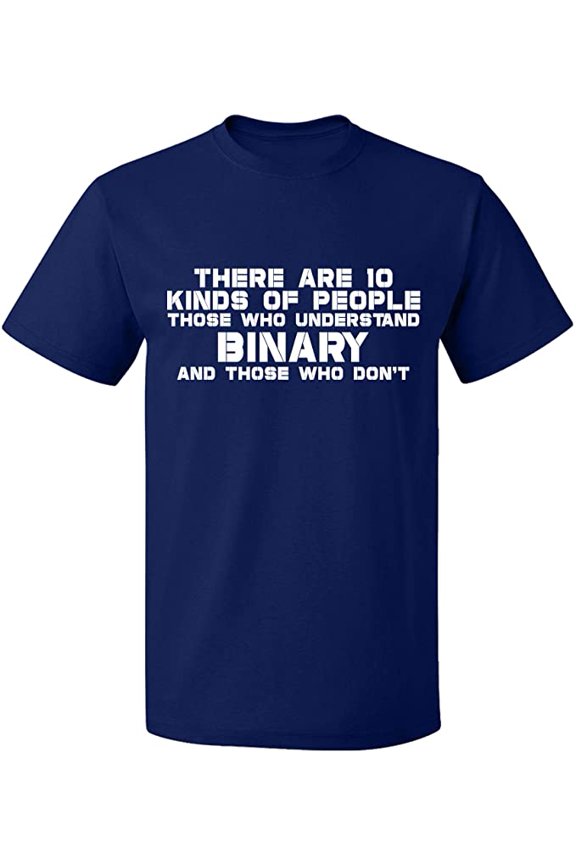 Unisex T-Shirt, Understand Binary Math, Slim Fit, Short Sleeve Sweater - Navy Blue 3X-Large