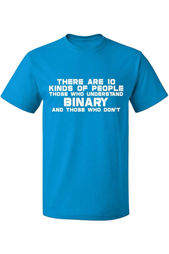Unisex T-Shirt, Understand Binary Math, Slim Fit, Short Sleeve Sweater - Sapphire Large