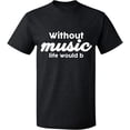 thumbnail image 1 of Unisex T-Shirt, Without Music Life Would B, Slim Fit, Short Sleeve Sweater - Dark Heather Small, 1 of 2