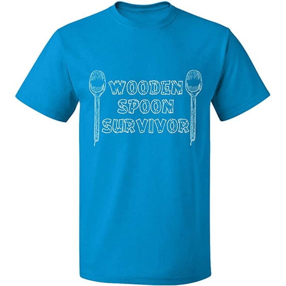 Unisex T-Shirt, Wooden Spoon Survivor, Slim Fit, Short Sleeve Sweater - Sapphire Medium