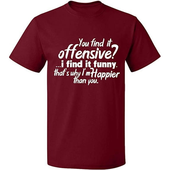 Unisex T-Shirt, You Find It Offensive?, Slim Fit, Short Sleeve Sweater - Cardinal Red Small