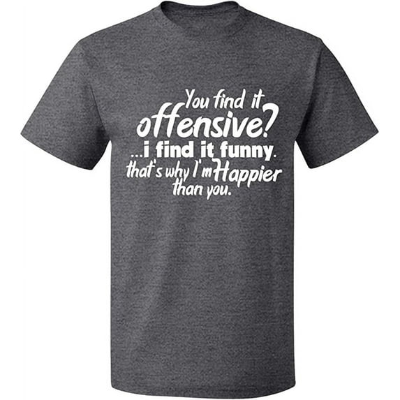 Unisex T-Shirt, You Find It Offensive?, Slim Fit, Short Sleeve Sweater - Graphite Heather Medium
