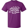 thumbnail image 1 of Unisex T-Shirt, You Find It Offensive?, Slim Fit, Short Sleeve Sweater - Purple Large, 1 of 2