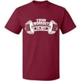 thumbnail image 1 of Unisex T-Shirt, Your Workout is, Slim Fit, Short Sleeve Sweater - Maroon 2X-Large, 1 of 2