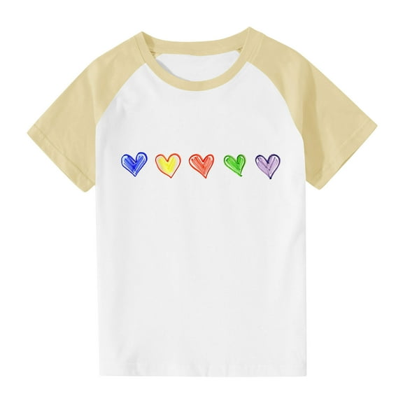 Unisex T Shirt for Girls and Boys Teenagers Short Sleeve Top Crew Neck T-Shirts Soft Comfy Breathable Gifts for Girls Yellow 13-14 Years