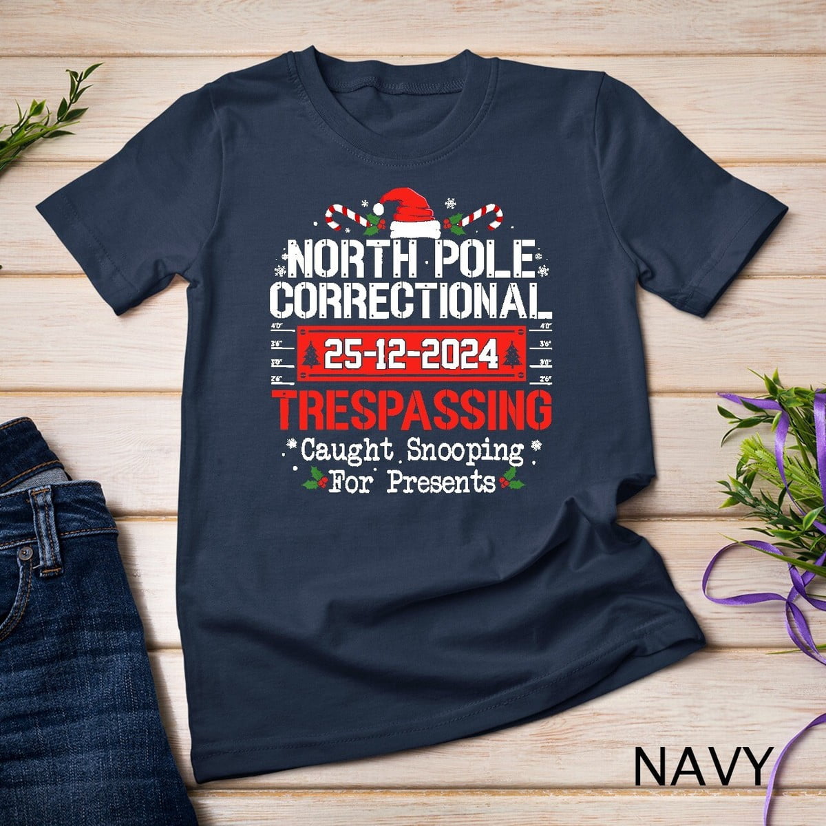 Perison Design Unisex T Shirt with North Pole Correctional Design Soft Cotton Blend ...