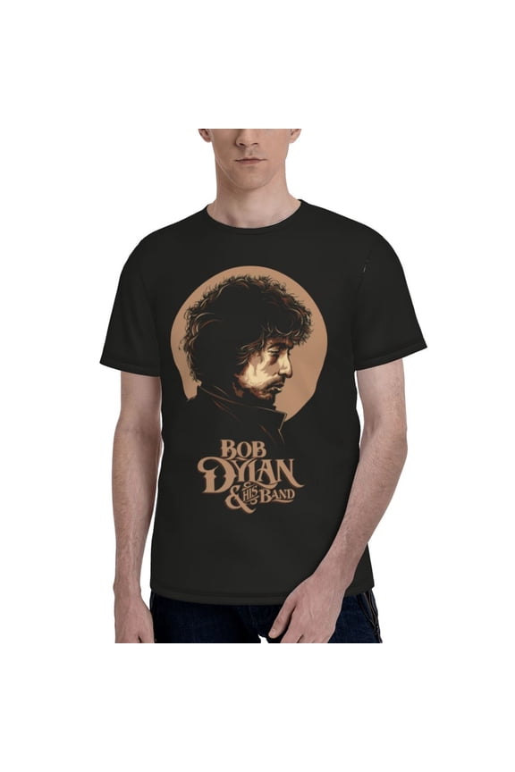 Unisex T-Shirts BOB MUSIC DYLAN-1 Short Sleeve Crew Neck T Shirts Tee Tops For Men L