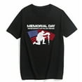 thumbnail image 1 of Unisex T-shirt Memorial Day Remembering Our Fallen Heroes US Flag Casual Summer Short Sleeve Top Black Small, 1 of 4
