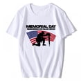 thumbnail image 1 of Unisex T-shirt Memorial Day Remembering Our Fallen Heroes US Flag Casual Summer Short Sleeve Top White X-Large, 1 of 4