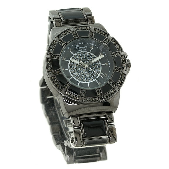 Unisex Teen Black tone black CZ watch 39mm 13mm th