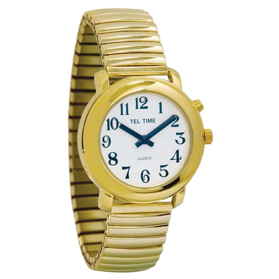 Unisex Tel-Time Talking Watch - One Button - Gold-Tone