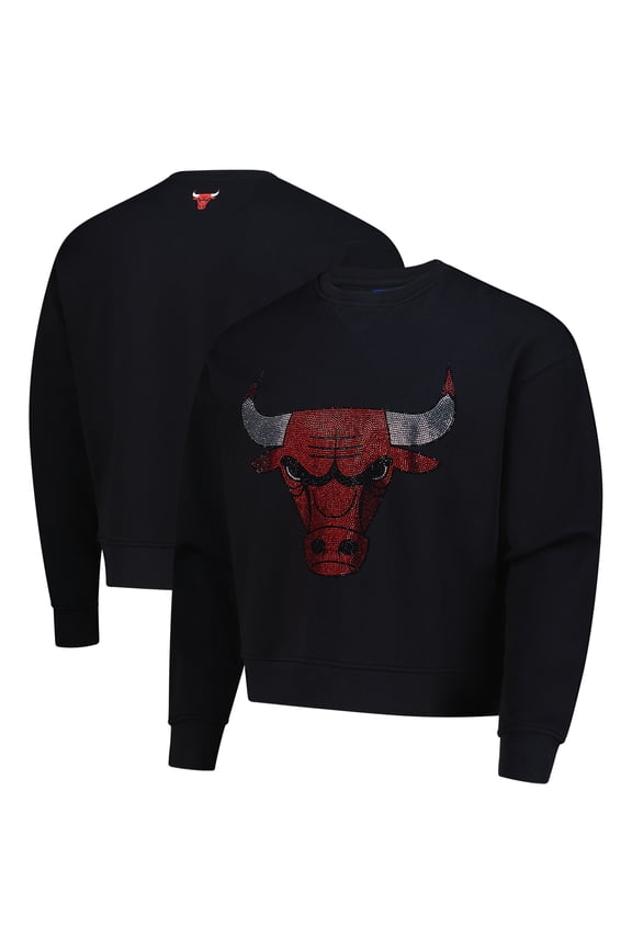 Unisex Terez Black Chicago Bulls Oversized Gemstone Logo Sweatshirt