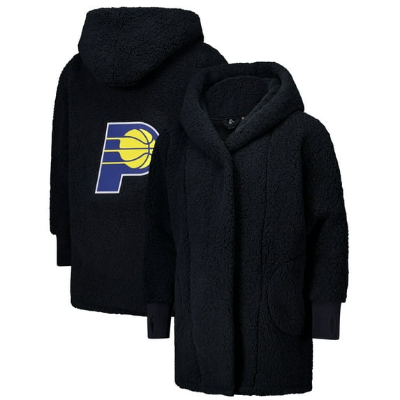 Unisex The Best Lounger in the World By Jill Martin Black Indiana Pacers Oversized Open-Front Hoodie Sweater