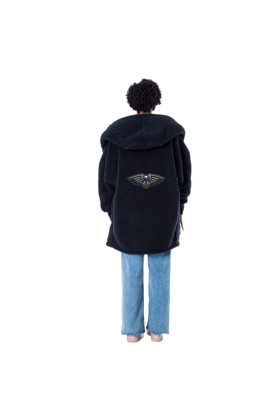 Unisex The Best Lounger in the World By Jill Martin Black New Orleans Pelicans Oversized Open-Front Hoodie Sweater