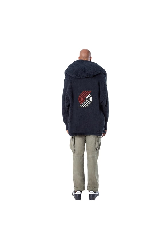 Unisex The Best Lounger in the World By Jill Martin Black Portland Trail Blazers Oversized Open-Front Hoodie Sweater