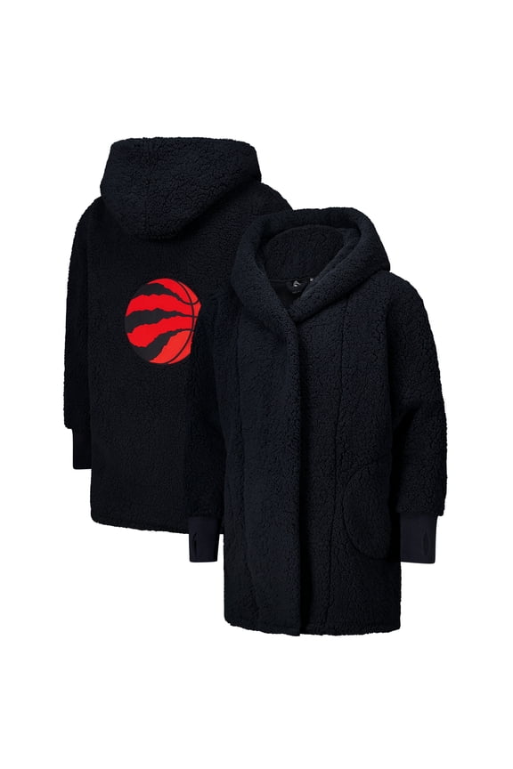 Unisex The Best Lounger in the World By Jill Martin Black Toronto Raptors Oversized Open-Front Hoodie Sweater