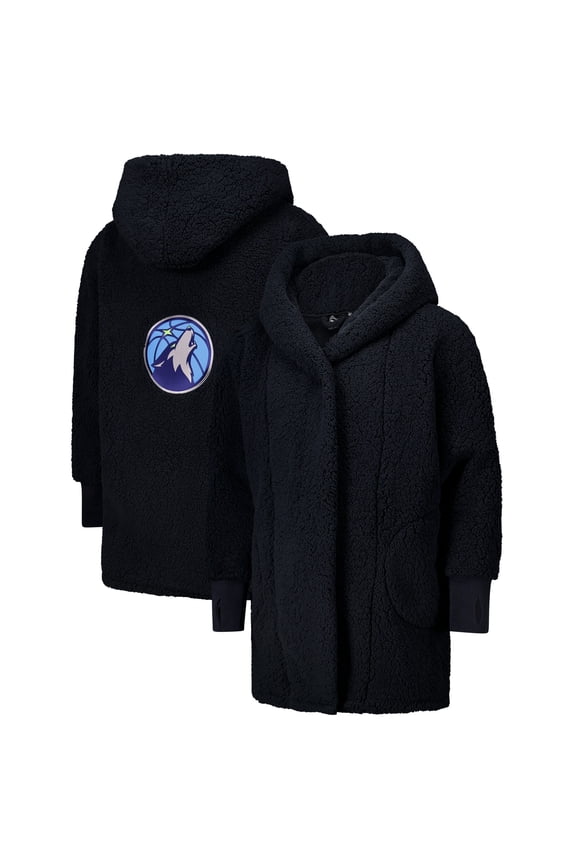 Unisex The Best Lounger in the World By Jill Martin Navy Minnesota Timberwolves Oversized Open-Front Hoodie Sweater