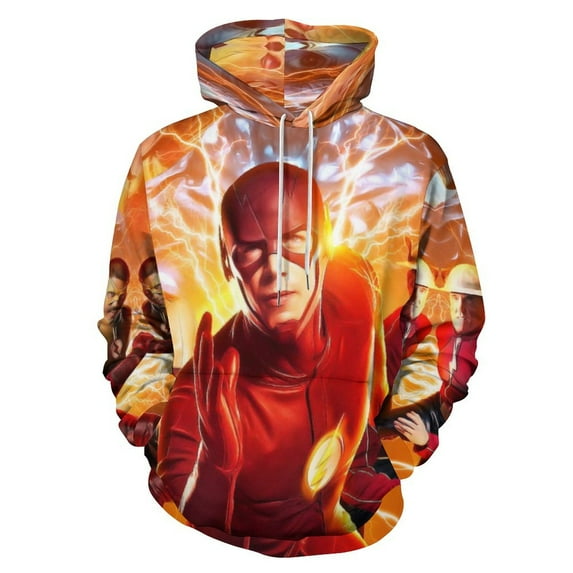 Unisex The Flash Hoodies 3D Printed Pullover Hooded Sweatshirt with Pocket for Mens Womens