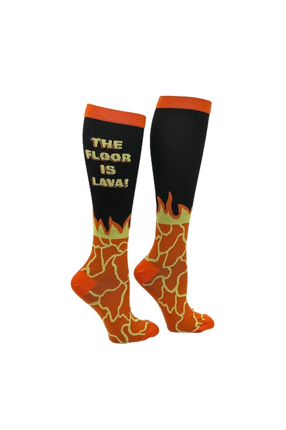 Unisex The Floor Is Lava Funny Game Compression Socks for Men and Women